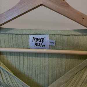 Princess Polly Green Crop Sweater